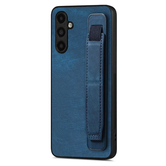 D11 For Samsung Galaxy A13 5G Case Wristband Kickstand Retro Leather Coated TPU Cover