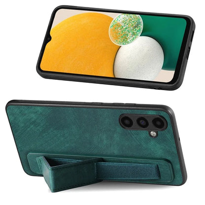 D11 For Samsung Galaxy A13 5G Case Wristband Kickstand Retro Leather Coated TPU Cover