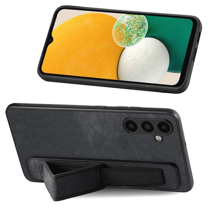D11 For Samsung Galaxy A13 5G Case Wristband Kickstand Retro Leather Coated TPU Cover