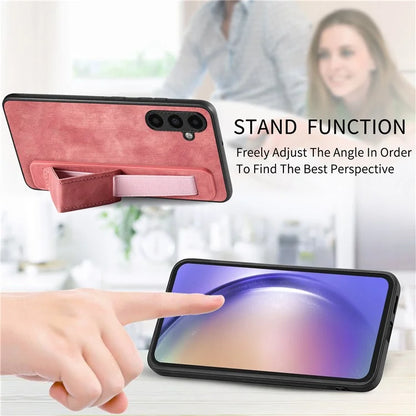 D11 For Samsung Galaxy A54 5G Case Wristband Kickstand Leather+TPU Cover