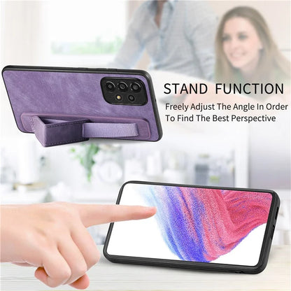 D11 For Samsung Galaxy A53 5G Phone Case Leather+TPU Cover Wristband Kickstand