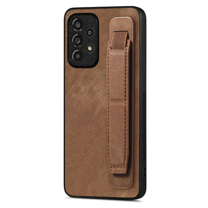 D11 For Samsung Galaxy A53 5G Phone Case Leather+TPU Cover Wristband Kickstand