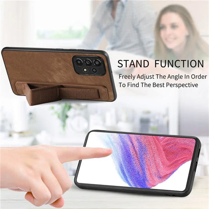 D11 For Samsung Galaxy A53 5G Phone Case Leather+TPU Cover Wristband Kickstand