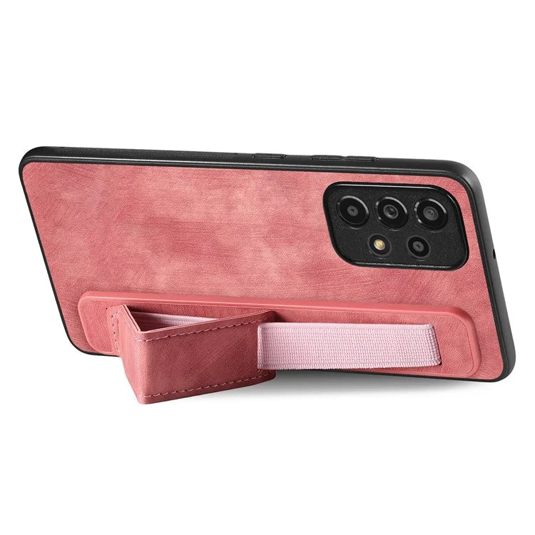 D11 For Samsung Galaxy A53 5G Phone Case Leather+TPU Cover Wristband Kickstand