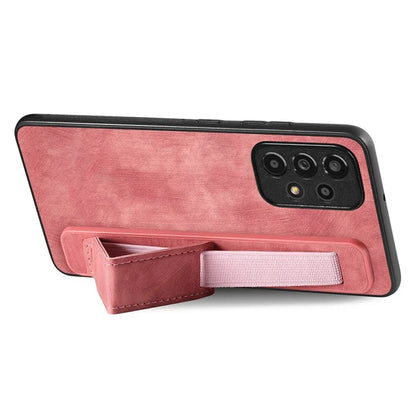 D11 For Samsung Galaxy A53 5G Phone Case Leather+TPU Cover Wristband Kickstand