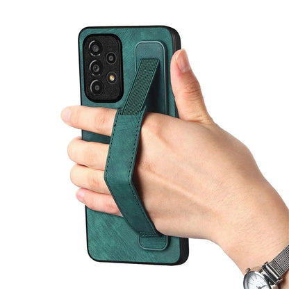 D11 For Samsung Galaxy A53 5G Phone Case Leather+TPU Cover Wristband Kickstand