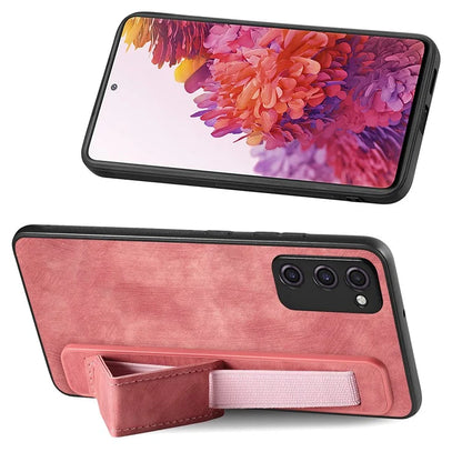 D11 For Samsung Galaxy S20 FE / S20 FE 5G / S20 FE 2022 / S20 Lite Retro Phone Case Wristband Kickstand