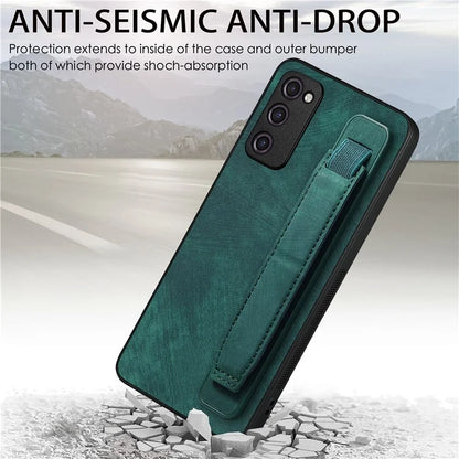 D11 For Samsung Galaxy S20 FE / S20 FE 5G / S20 FE 2022 / S20 Lite Retro Phone Case Wristband Kickstand