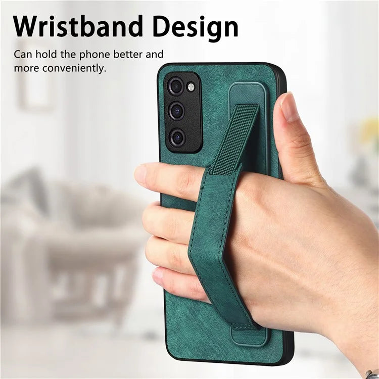 D11 For Samsung Galaxy S20 FE / S20 FE 5G / S20 FE 2022 / S20 Lite Retro Phone Case Wristband Kickstand