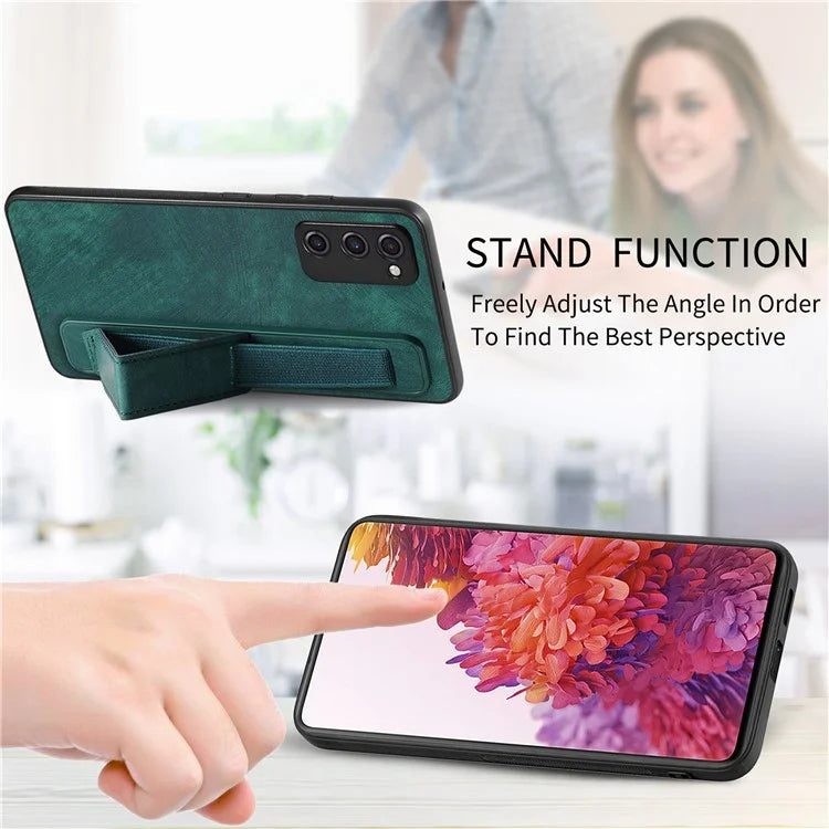 D11 For Samsung Galaxy S20 FE / S20 FE 5G / S20 FE 2022 / S20 Lite Retro Phone Case Wristband Kickstand