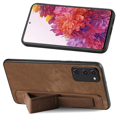 D11 For Samsung Galaxy S20 FE / S20 FE 5G / S20 FE 2022 / S20 Lite Retro Phone Case Wristband Kickstand