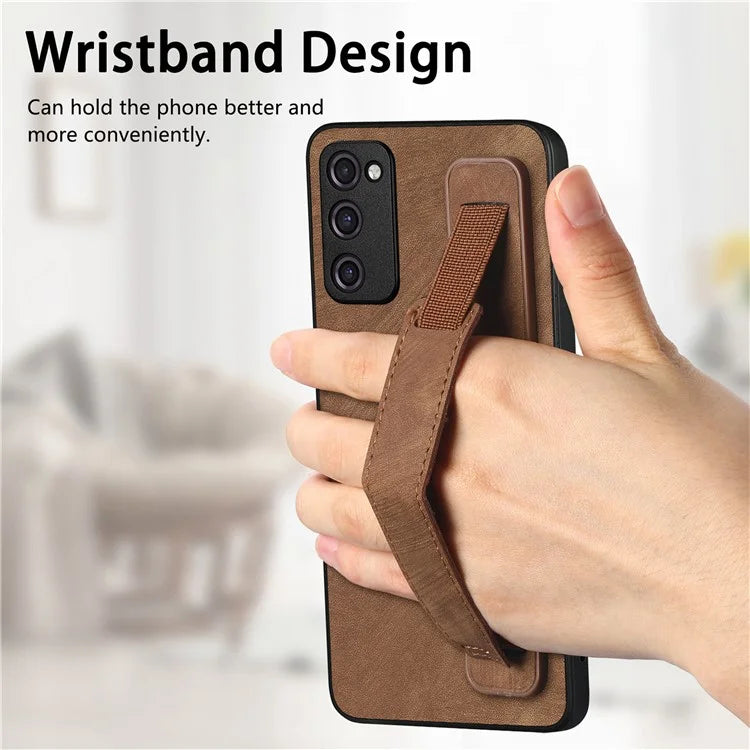 D11 For Samsung Galaxy S20 FE / S20 FE 5G / S20 FE 2022 / S20 Lite Retro Phone Case Wristband Kickstand