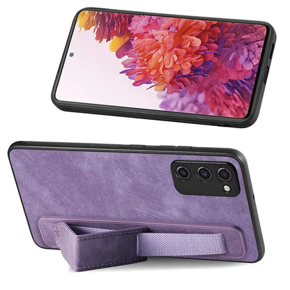 D11 For Samsung Galaxy S20 FE / S20 FE 5G / S20 FE 2022 / S20 Lite Retro Phone Case Wristband Kickstand