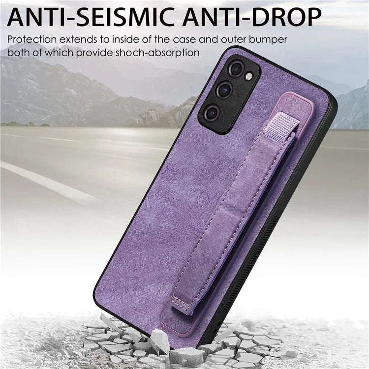 D11 For Samsung Galaxy S20 FE / S20 FE 5G / S20 FE 2022 / S20 Lite Retro Phone Case Wristband Kickstand