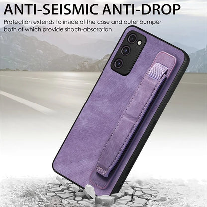 D11 For Samsung Galaxy S20 FE / S20 FE 5G / S20 FE 2022 / S20 Lite Retro Phone Case Wristband Kickstand
