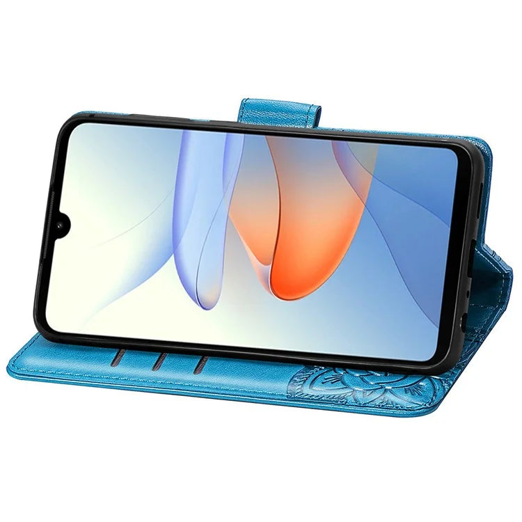 For ZTE Blade L220 Cell Phone Case Butterfly Imprinted Wallet Stand Shockproof Cover with Wallet