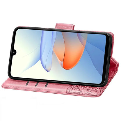 For ZTE Blade L220 Cell Phone Case Butterfly Imprinted Wallet Stand Shockproof Cover with Wallet