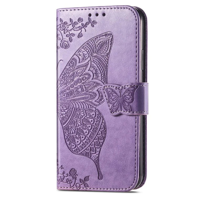 For ZTE Blade L220 Cell Phone Case Butterfly Imprinted Wallet Stand Shockproof Cover with Wallet
