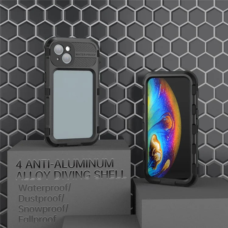SHELLBOX M Series for iPhone 13 6.1 inch Case Metal IP68 Waterproof Diving Phone Case