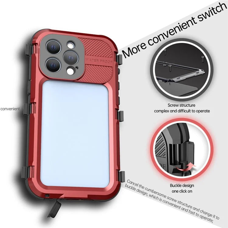 SHELLBOX M Series for iPhone 13 Pro 6.1 inch Waterproof Case Metal IP68 Diving Phone Case