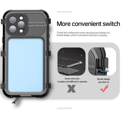 SHELLBOX M Series for iPhone 13 Pro Max 6.7 inch Metal Waterproof Case IP68 Diving Phone Case