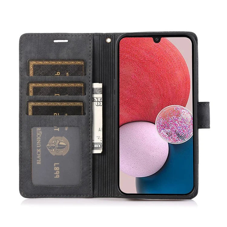 For Samsung Galaxy A25 5G (Global) (161.0 x 76.5 x 8.3mm) Magnetic Phone Case Orchid Butterfly Pattern Card Slots Wallet Cover
