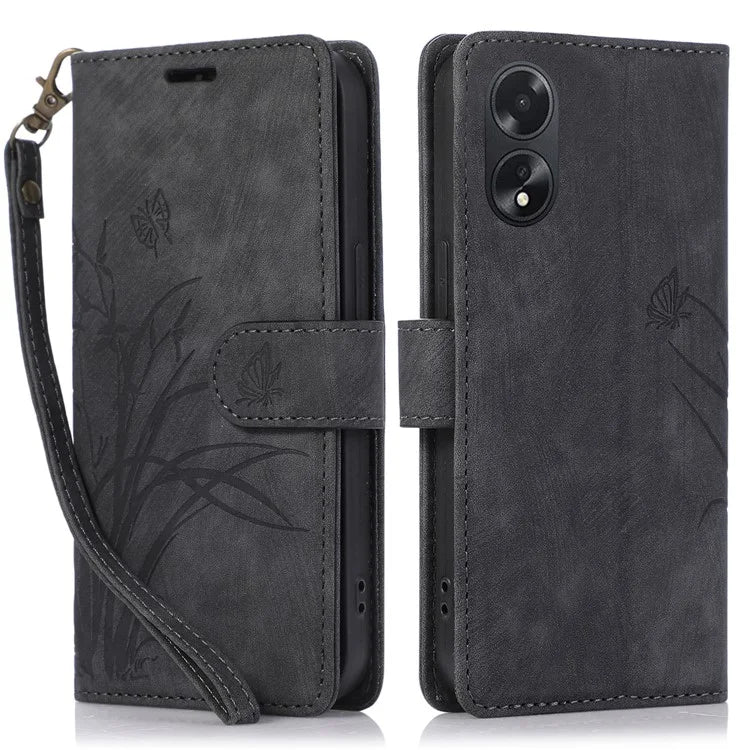 For Oppo A98 5G Cell Phone Case Imprinted PU Leather+TPU Cover with Wallet Stand