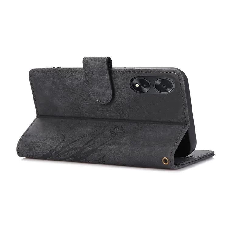 For Oppo A98 5G Cell Phone Case Imprinted PU Leather+TPU Cover with Wallet Stand