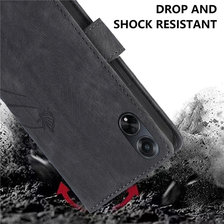 For Oppo A98 5G Cell Phone Case Imprinted PU Leather+TPU Cover with Wallet Stand