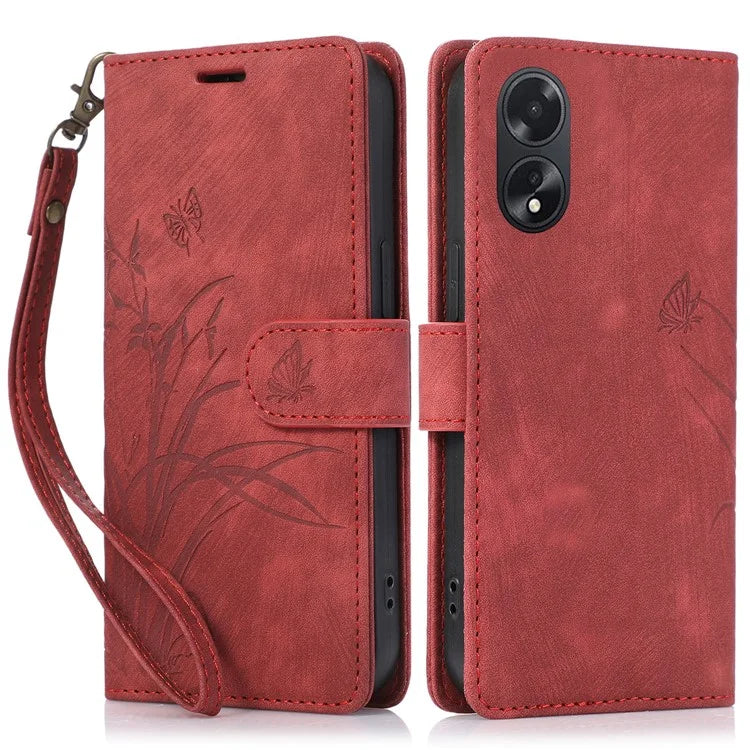 For Oppo A98 5G Cell Phone Case Imprinted PU Leather+TPU Cover with Wallet Stand