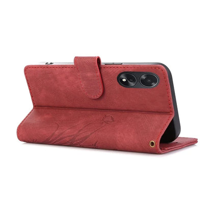 For Oppo A98 5G Cell Phone Case Imprinted PU Leather+TPU Cover with Wallet Stand