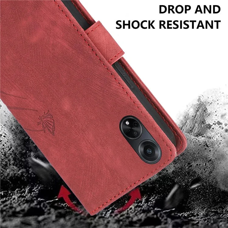 For Oppo A98 5G Cell Phone Case Imprinted PU Leather+TPU Cover with Wallet Stand