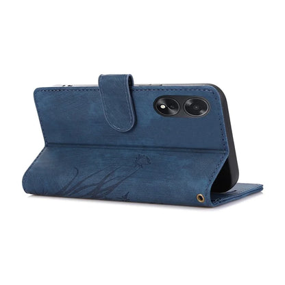 For Oppo A98 5G Cell Phone Case Imprinted PU Leather+TPU Cover with Wallet Stand
