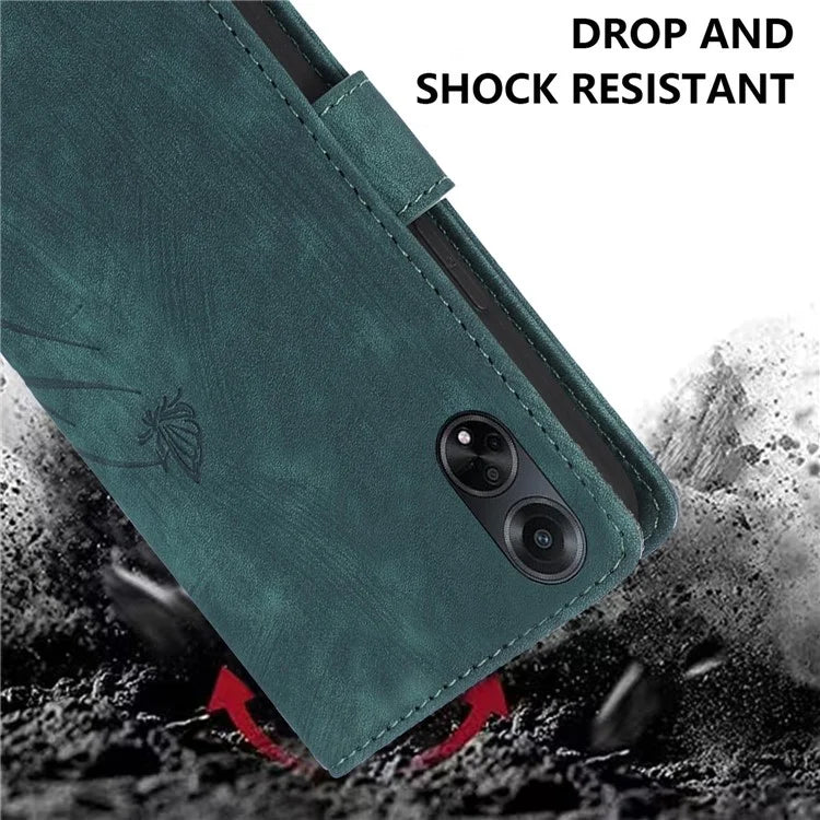 For Oppo A98 5G Cell Phone Case Imprinted PU Leather+TPU Cover with Wallet Stand