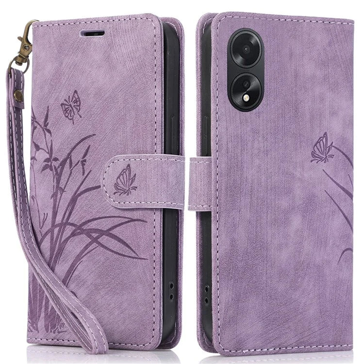 For Oppo A98 5G Cell Phone Case Imprinted PU Leather+TPU Cover with Wallet Stand