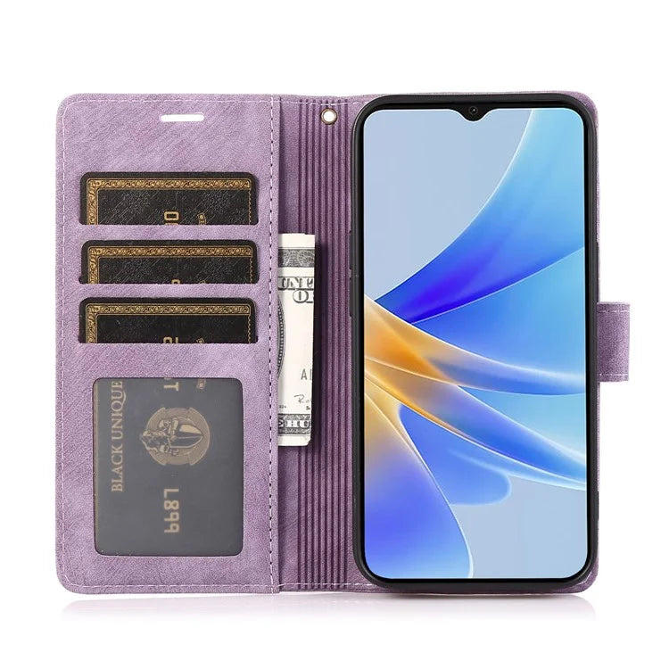 For Oppo A98 5G Cell Phone Case Imprinted PU Leather+TPU Cover with Wallet Stand