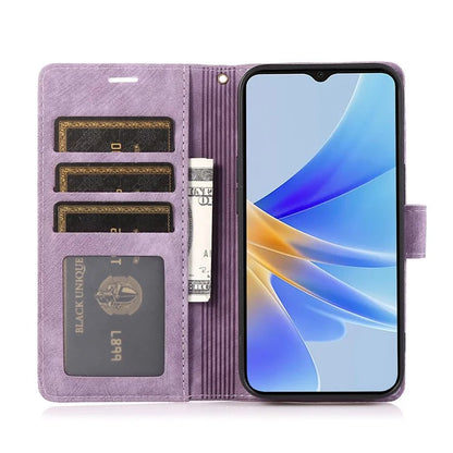 For Oppo A98 5G Cell Phone Case Imprinted PU Leather+TPU Cover with Wallet Stand