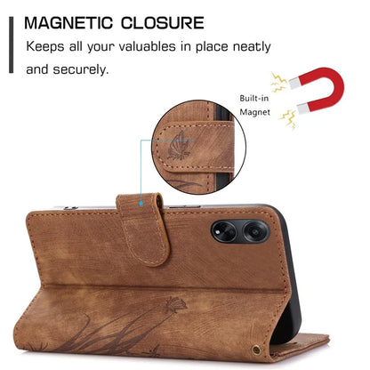 For Oppo A98 5G Cell Phone Case Imprinted PU Leather+TPU Cover with Wallet Stand