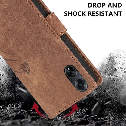 For Oppo A98 5G Cell Phone Case Imprinted PU Leather+TPU Cover with Wallet Stand