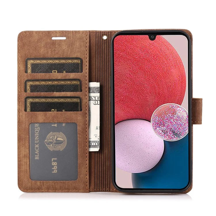 For Samsung Galaxy A05 4G Magnetic Case Imprinted PU Leather+TPU Card Slots Phone Protector