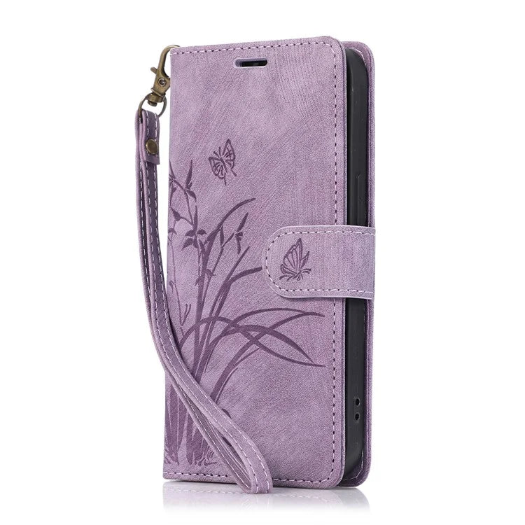 For Samsung Galaxy A05 4G Magnetic Case Imprinted PU Leather+TPU Card Slots Phone Protector
