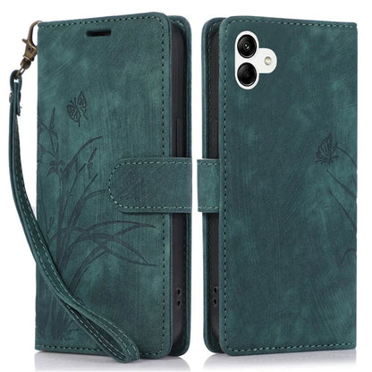 For Samsung Galaxy A05 4G Magnetic Case Imprinted PU Leather+TPU Card Slots Phone Protector