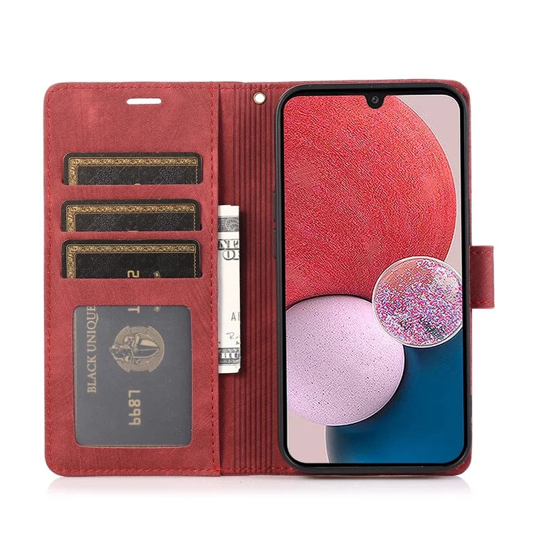 For Samsung Galaxy A05 4G Magnetic Case Imprinted PU Leather+TPU Card Slots Phone Protector