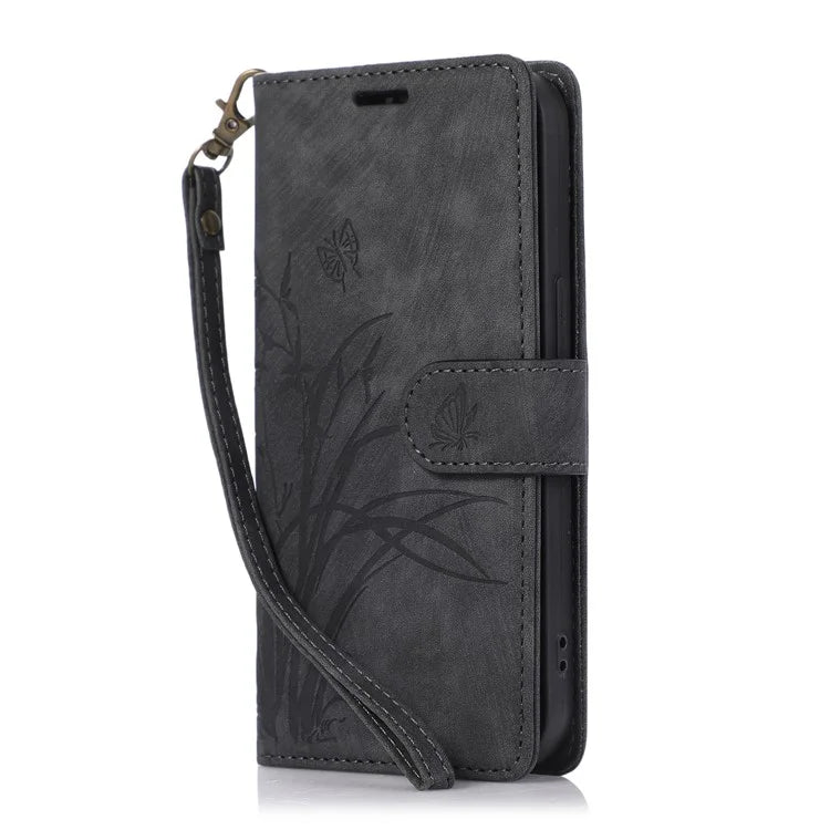 For Samsung Galaxy A05 4G Magnetic Case Imprinted PU Leather+TPU Card Slots Phone Protector