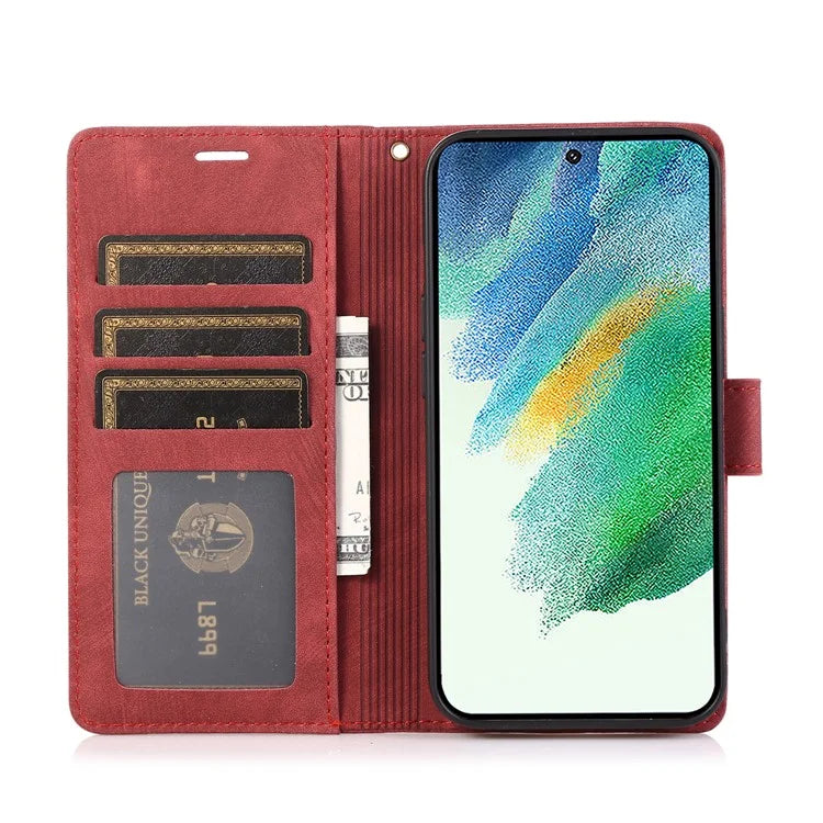 For Samsung Galaxy S24+ Leather Case Phone Wallet Orchid Butterfly Pattern