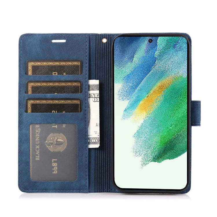 For Samsung Galaxy S24+ Leather Case Phone Wallet Orchid Butterfly Pattern