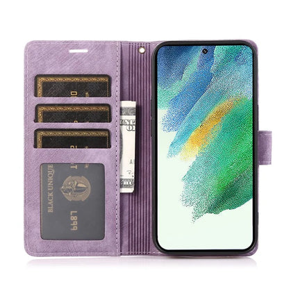 For Samsung Galaxy S24+ Leather Case Phone Wallet Orchid Butterfly Pattern