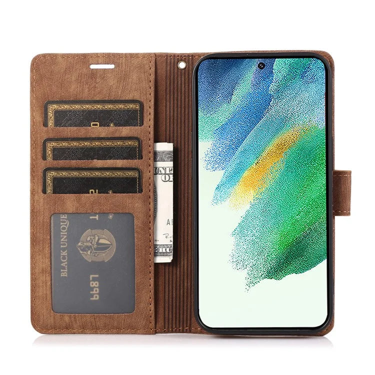 For Samsung Galaxy S24+ Leather Case Phone Wallet Orchid Butterfly Pattern