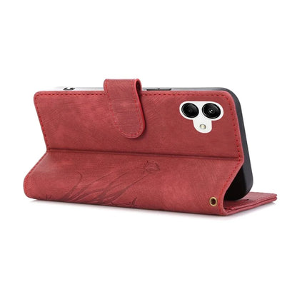 For Samsung Galaxy A04e 4G / F04 4G / M04 4G Leather Wallet Case Orchid Butterfly Pattern