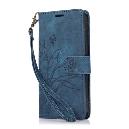 For Samsung Galaxy A04e 4G / F04 4G / M04 4G Leather Wallet Case Orchid Butterfly Pattern